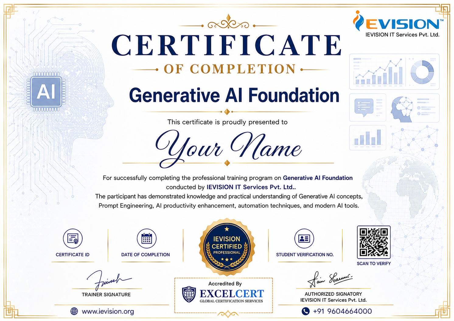 Gen AI Foundation sample certificate